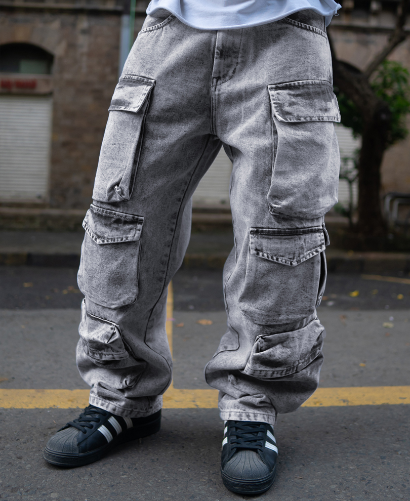 grey-multi-pockets-baggy-fit-cargo-denim-jeans