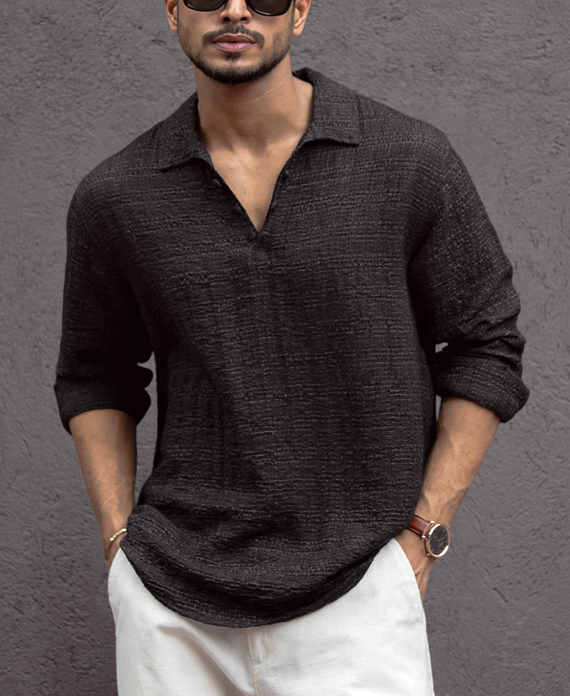 black-kurta-style-regular-fit-full-sleeves-shirt