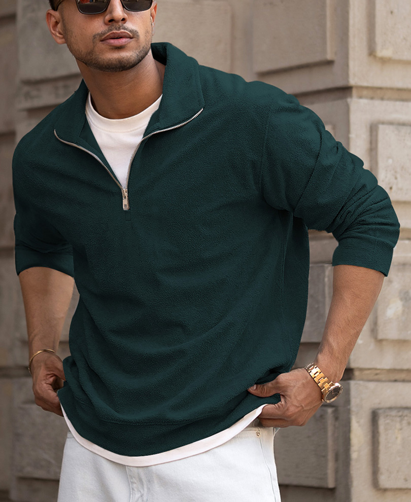 teal-quarter-zip-regular-fit-polo-t-shirt