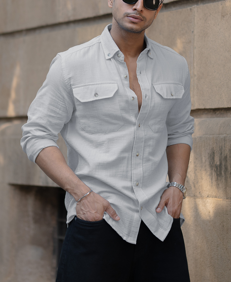 light-grey-double-pocket-regular-fit-full-sleeves-shirt