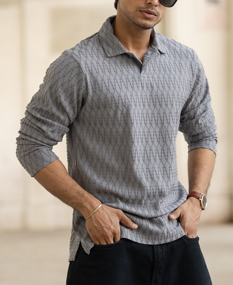 grey-structured-regular-fit-t-shirt