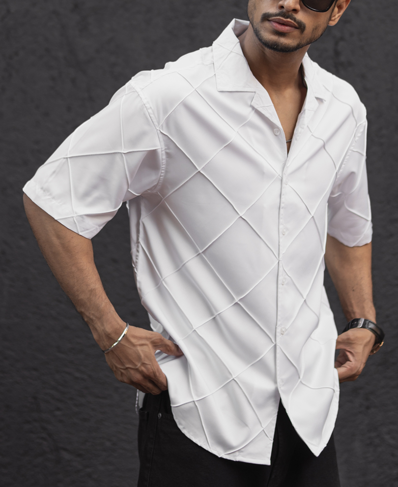oversized-white-structured-half-sleeves-shirt