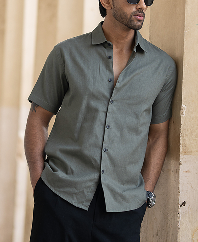 green-regular-fit-half-sleeves-shirt